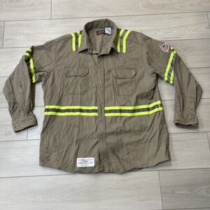 Bulwark FR Midweight Enhanced Visibility Button Long Sleeve‎ Uniform Shirt XXL